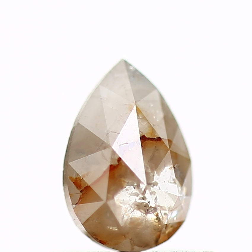 0.41 Carat Natural Pear Rose Cut Orange Rustic Diamond SDM313