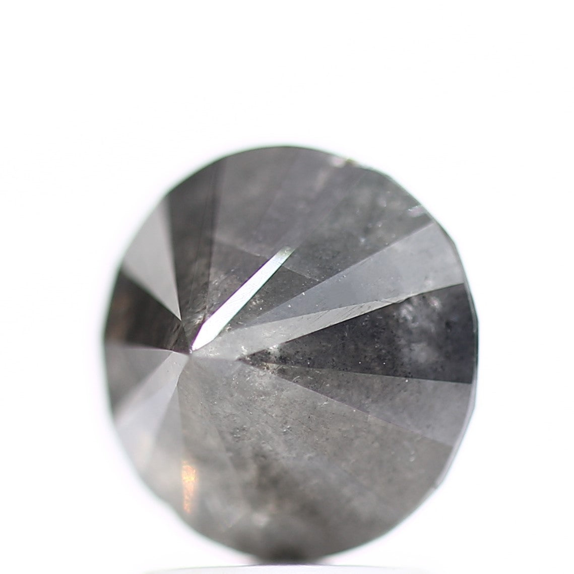 2.52 Carat 8 MM Round Cut Fancy Gray Salt and Pepper Natural Diamond - Blackdiamond