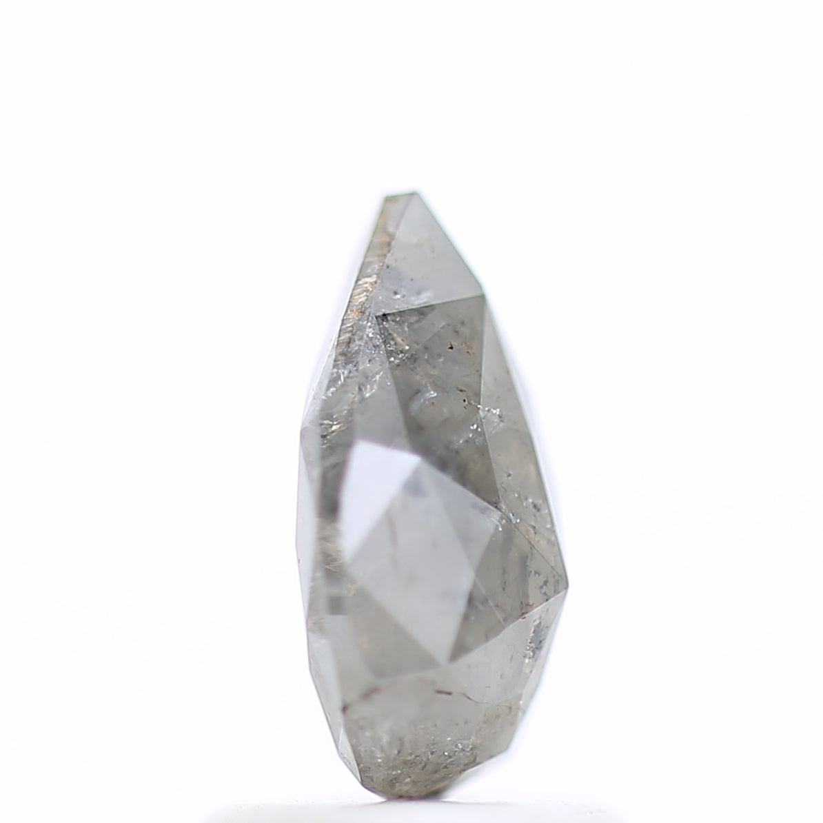 1.24 Carat Gray Pear Salt and Pepper Natural Diamond 8.48 MM