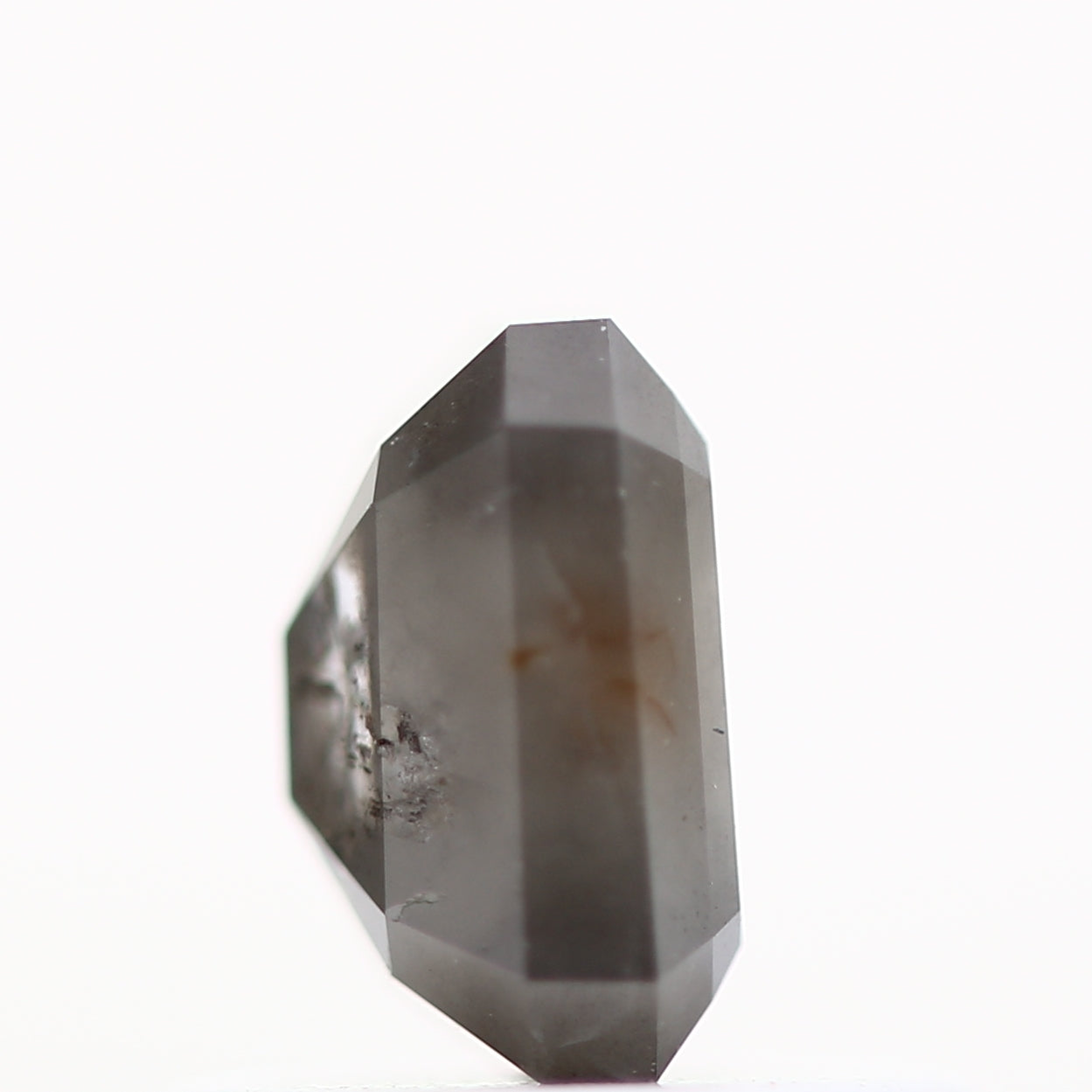 0.73 Carat 5.17 MM Fancy Gray Emerald Cut Salt and Pepper Diamond - Blackdiamond