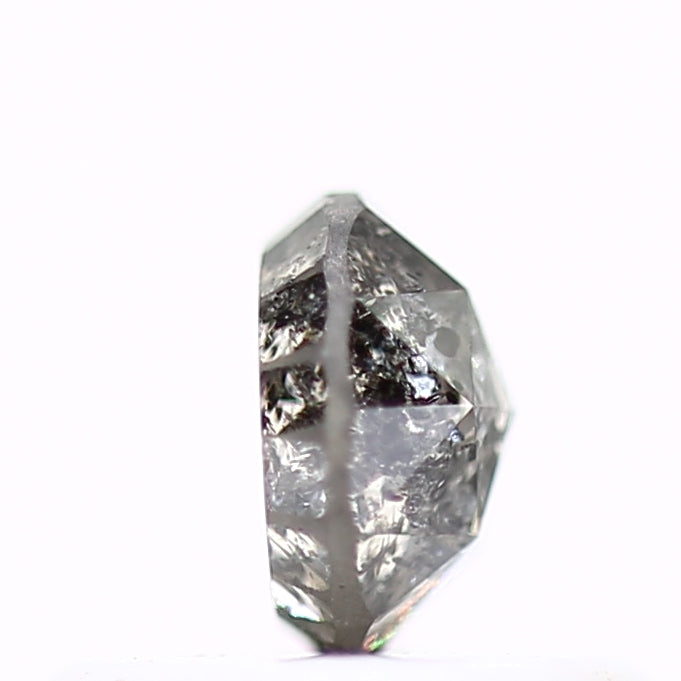 0.41 Carat 4.5 MM Natural Fancy Brown Rose Cut Salt and Pepper Diamond - Blackdiamond