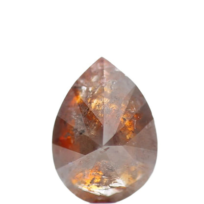 0.98 Carat Natural Orange Pear Loose Salt and Pepper Diamond