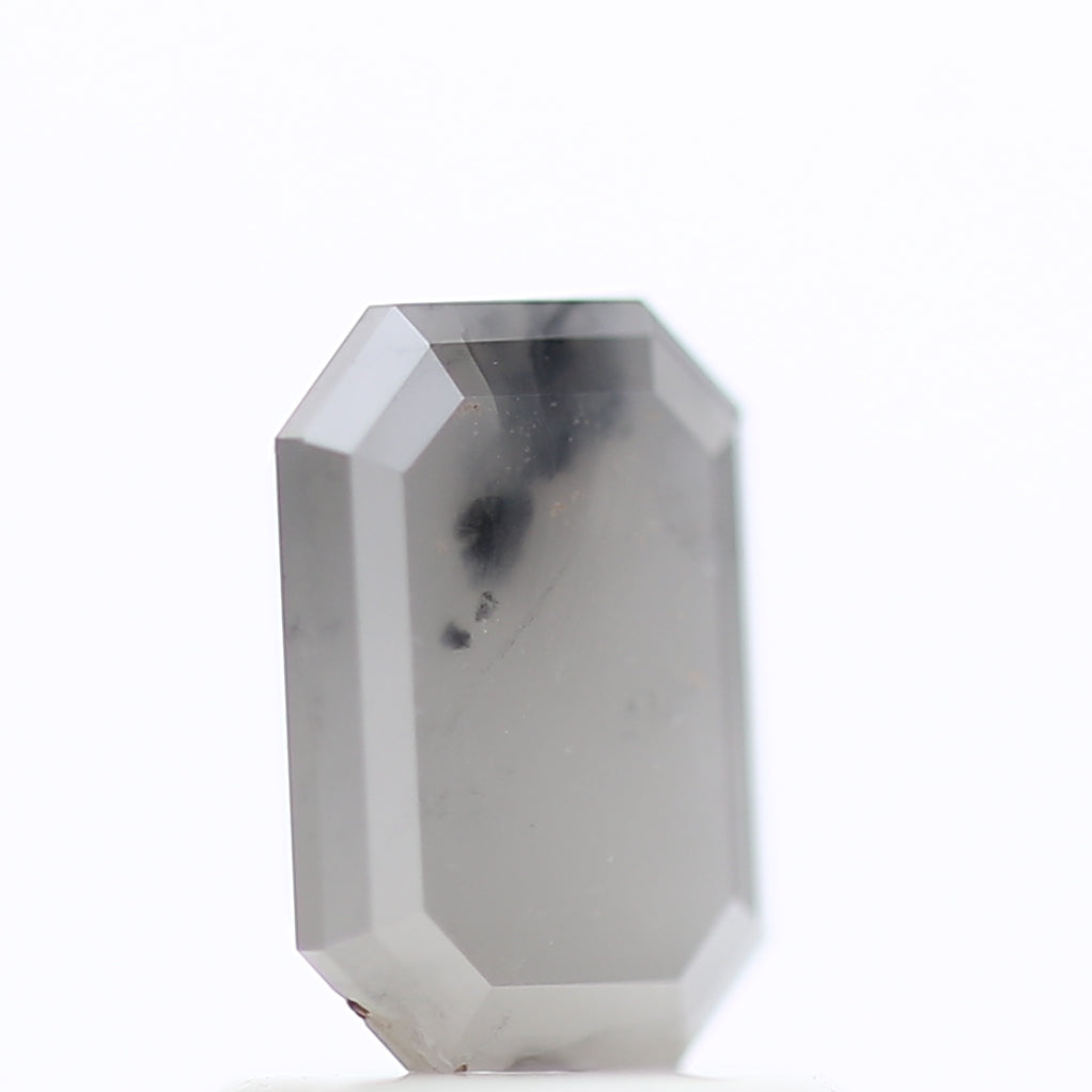 1.12 Carat Ombre Diamonds For Emerald Salt and Pepper Engagement Ring