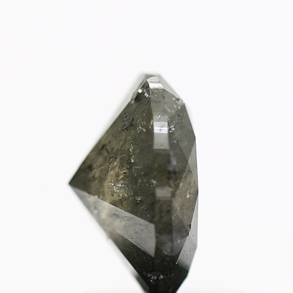 1.22 Carat Oval Brilliant Cut Natural Greenish Gray Diamond 7.40 MM