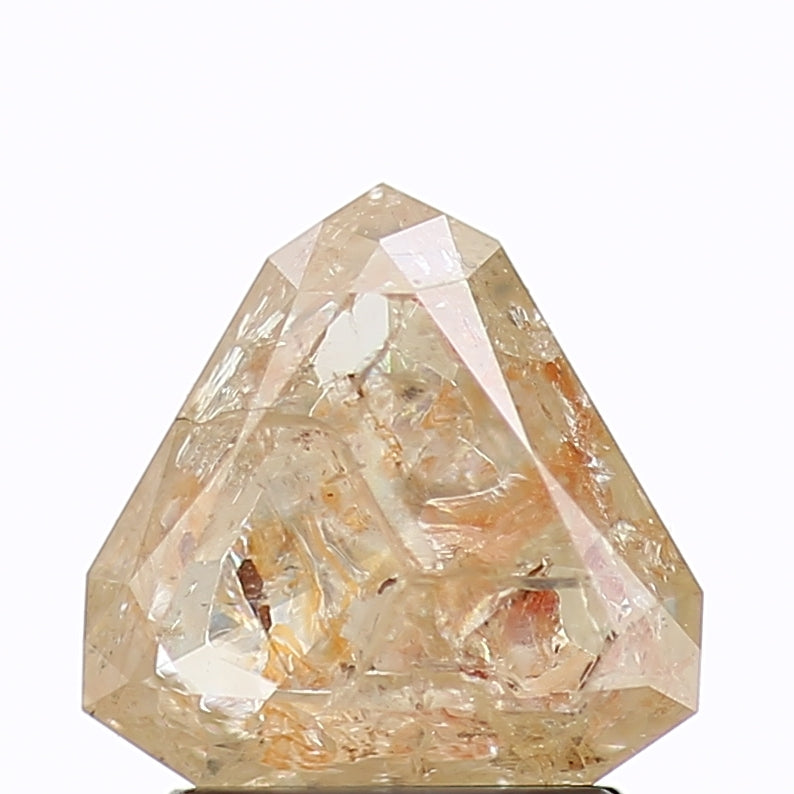 1.42 Carat Natural Orange Trillion Salt and Pepper Diamond 7.3 MM