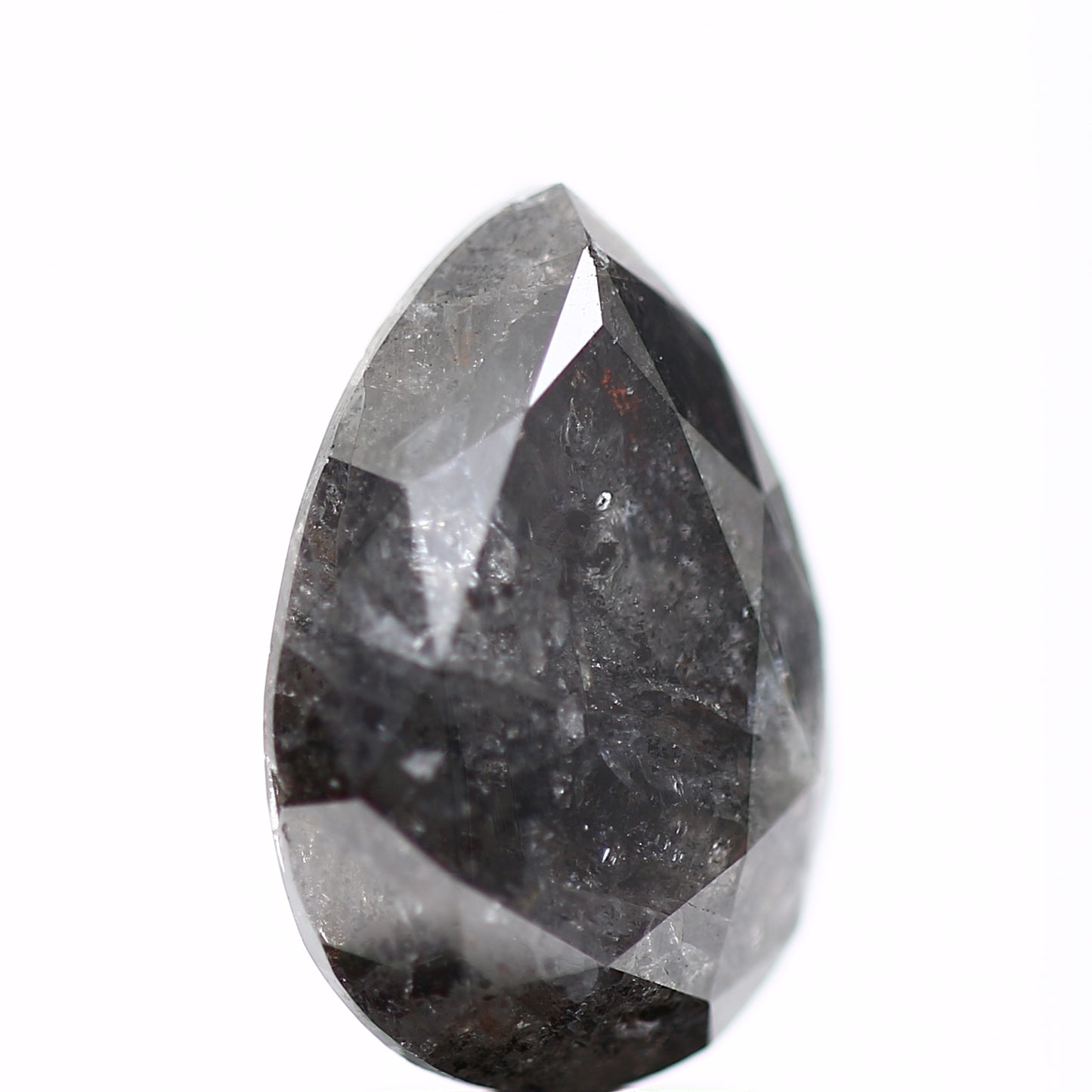 3.88 Carat Natural Salt and Pepper Pear Diamond 12.5 MM