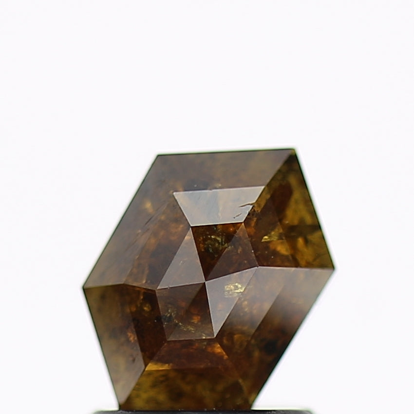 1.31 Carat Fancy Brown Hexagon Salt and Pepper Diamond 7.8 MM