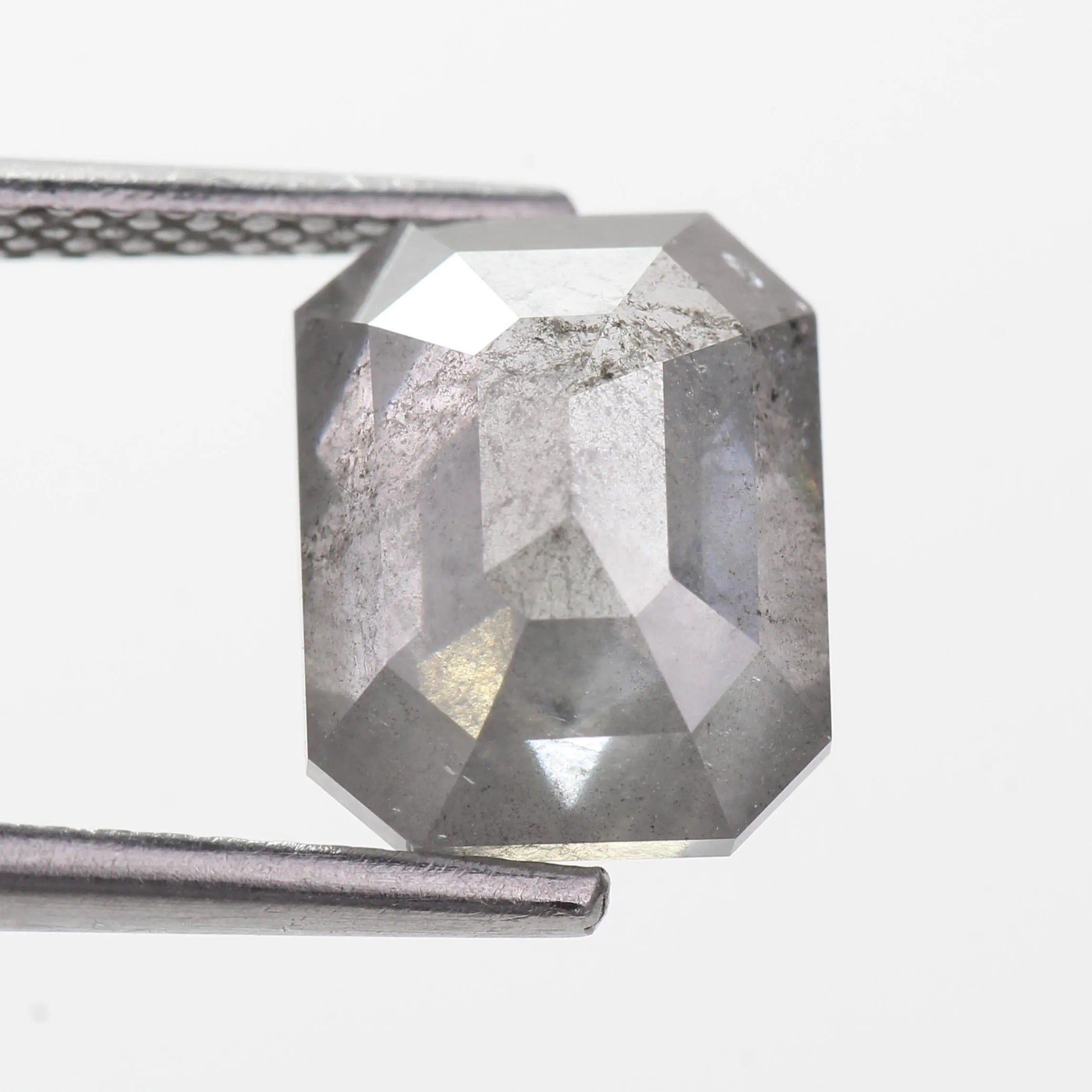 3 Carat Emerald Cut Salt and Pepper Diamond Natural 9.35 MM