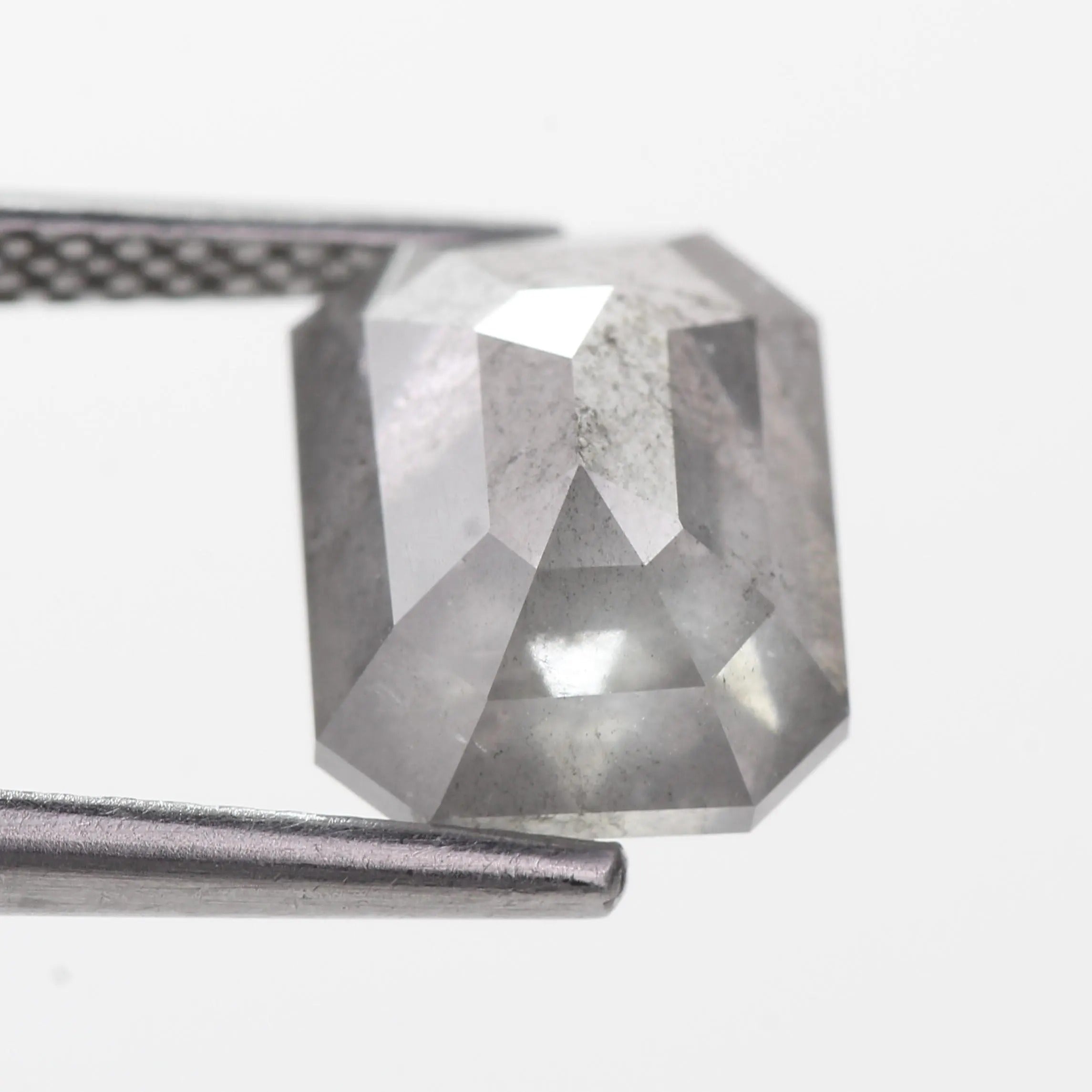 3 Carat Emerald Cut Salt and Pepper Diamond Natural 9.35 MM