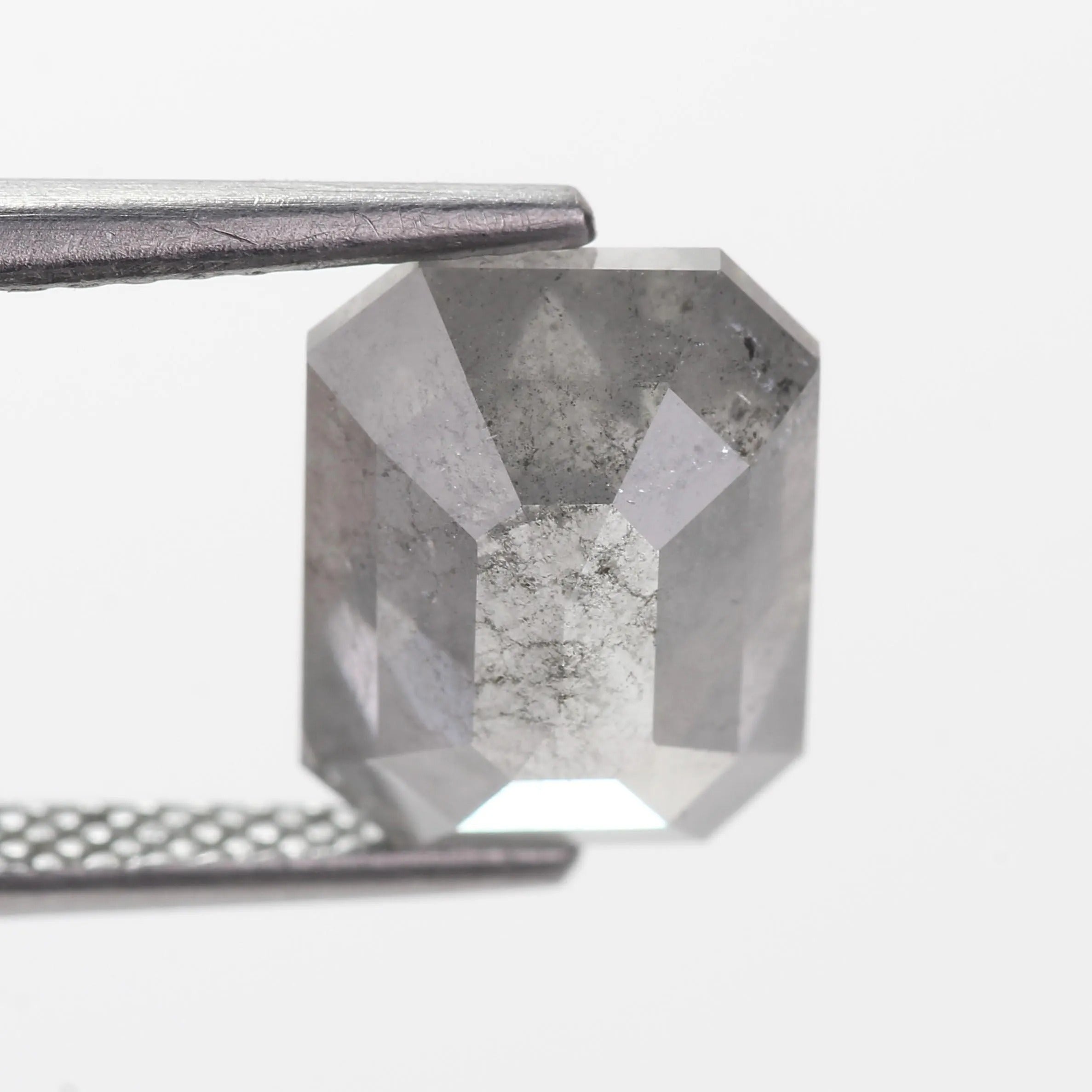 3 Carat Emerald Cut Salt and Pepper Diamond Natural 9.35 MM