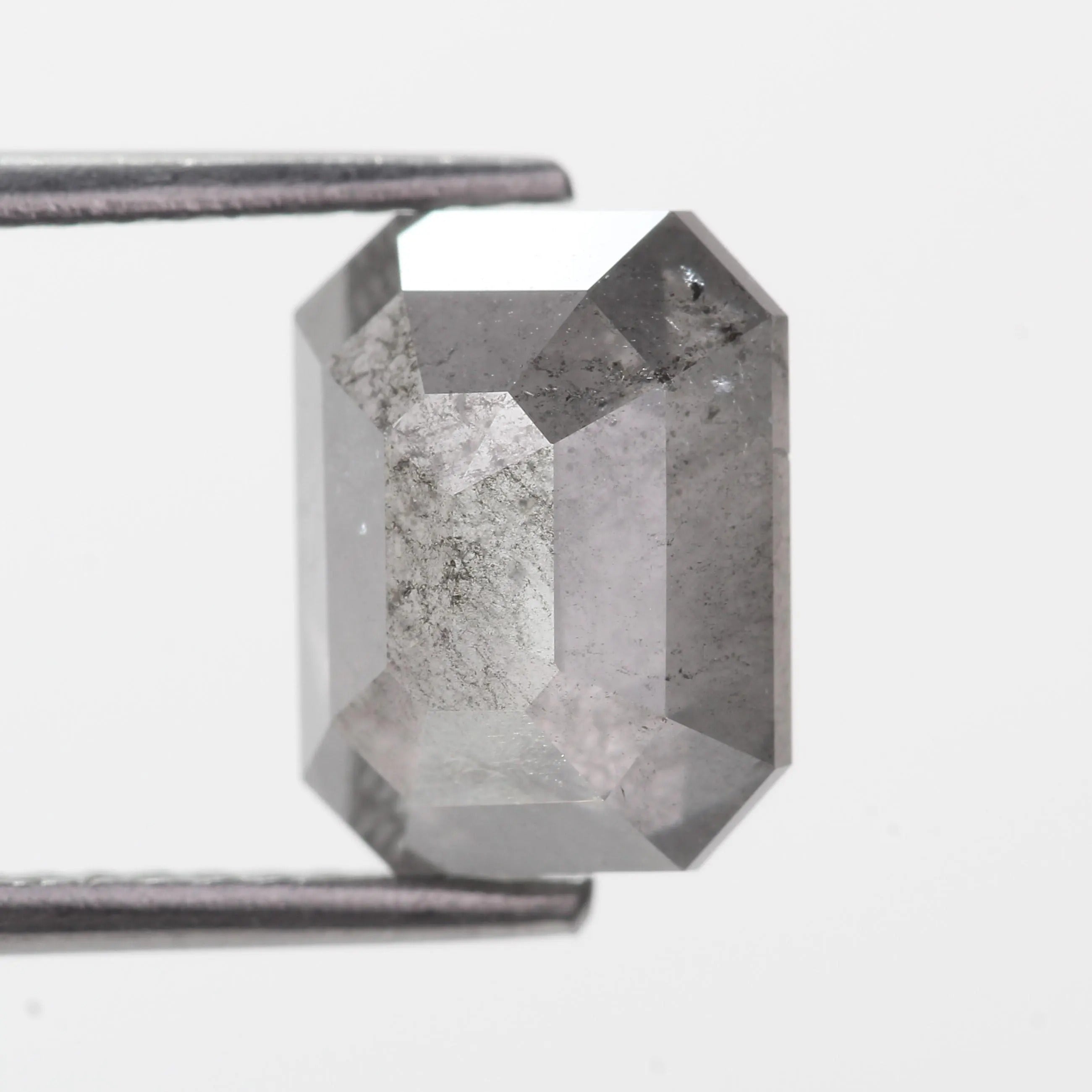 3 Carat Emerald Cut Salt and Pepper Diamond Natural 9.35 MM