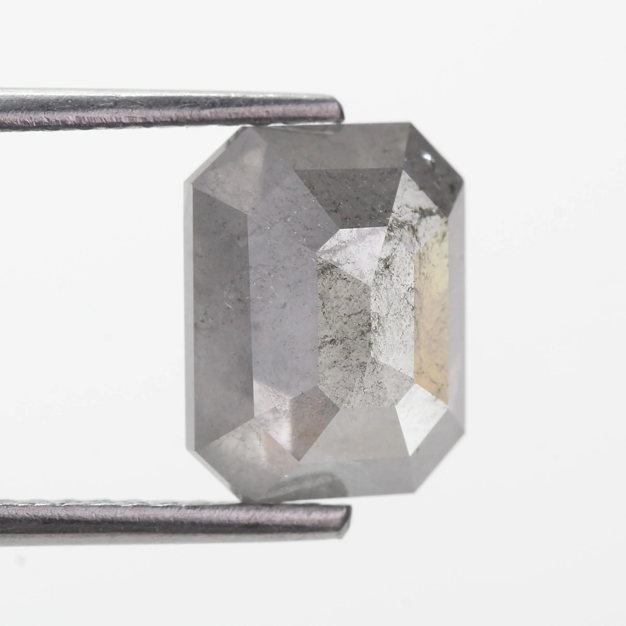 3 Carat Emerald Cut Salt and Pepper Diamond Natural 9.35 MM
