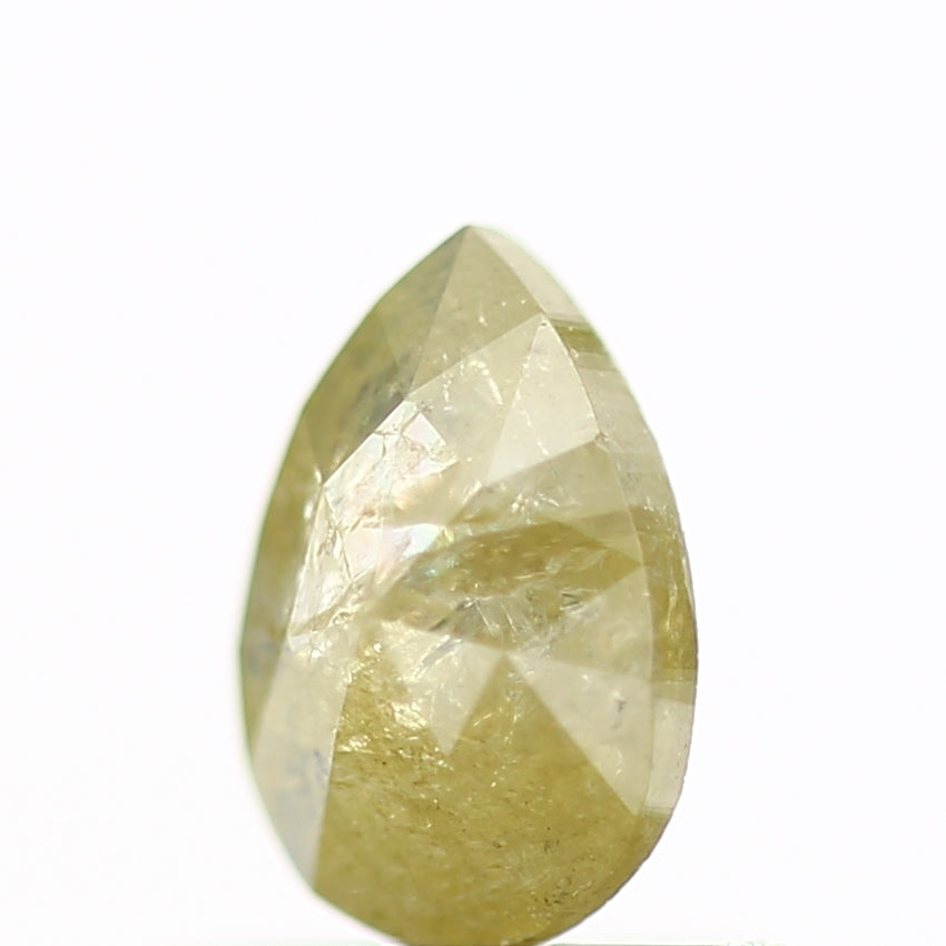 0.41 Carat Natural Pear Rose Cut Yellow Rustic Diamond SDM311