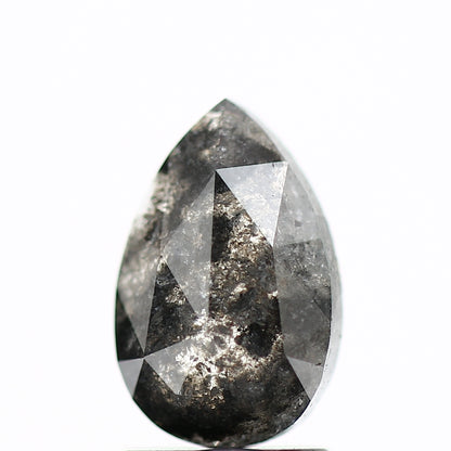 1.38 Carat Fancy Gray Rose Pear Salt and Pepper Diamond