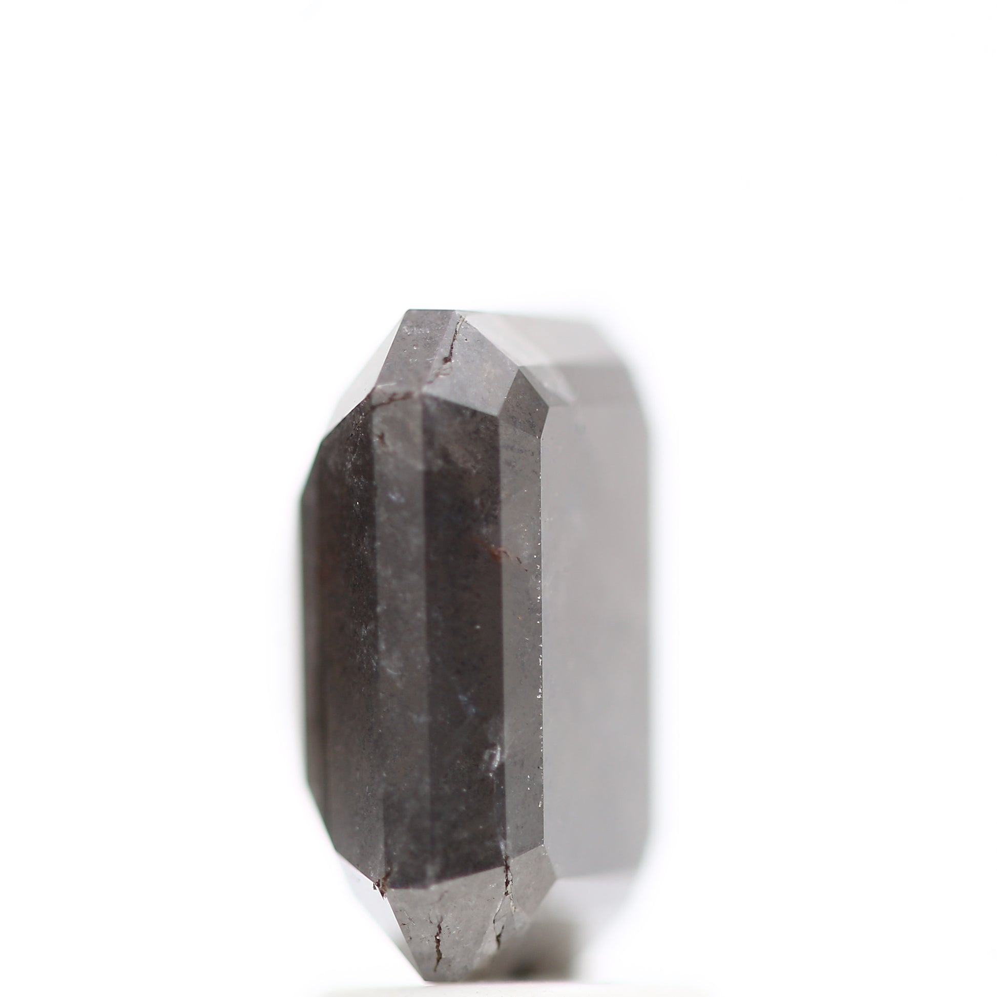 3.23 Carat 9.26 MM Rustic Gray Emerald Salt and Pepper Diamond - Blackdiamond