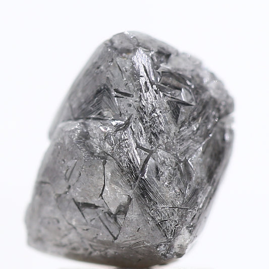 3.27 Carat Fancy Gray Octahedron Raw Rough Natural Diamond 8.20 MM - Blackdiamond