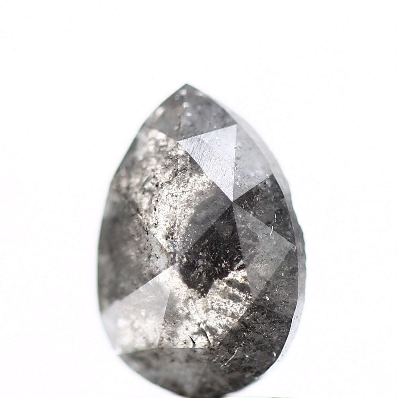 1.72 Carat Loose Salt and Pepper Diamond Pear Shape 9.9 MM