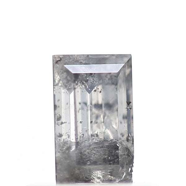 0.38 Carat Baguette Cut Salt & Pepper Diamond Gray Loose Diamond 5.25 MM