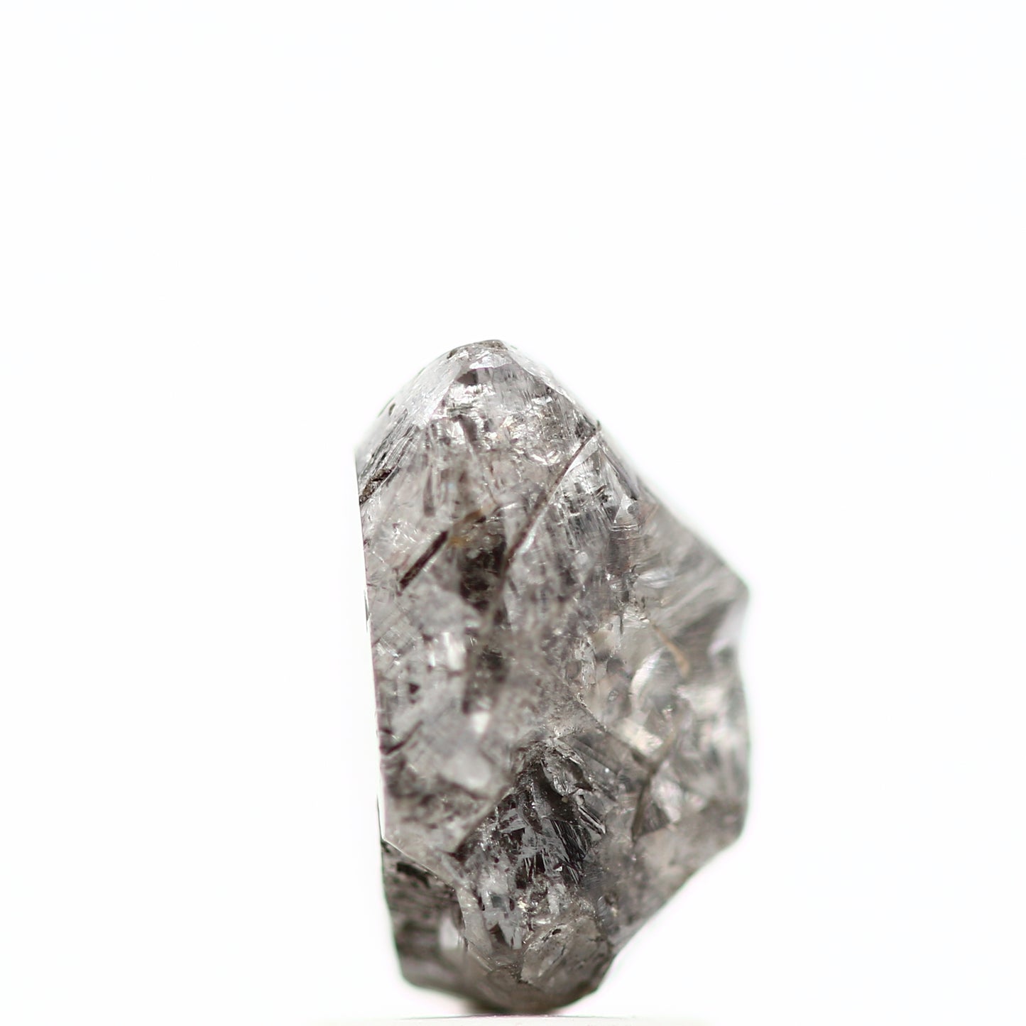 3.28 Carat Triangle Gray Natural Raw Rough Diamond 9.80 MM - Blackdiamond