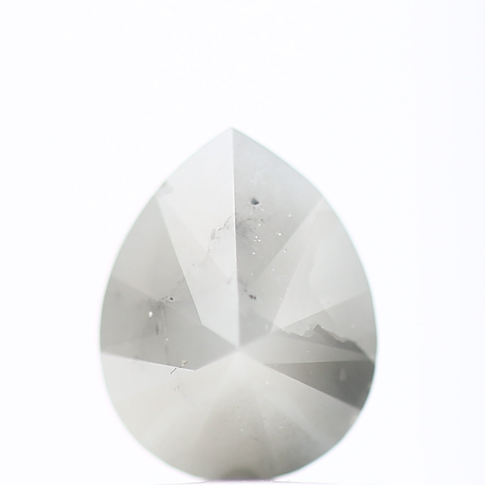 0.79 Carat Pear Salt and Pepper Gray Diamond 6.69 MM