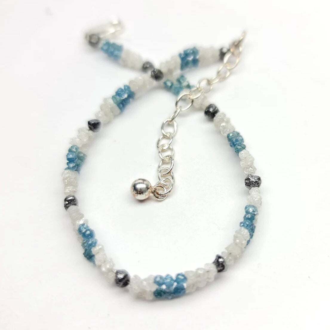 white blue black beads bracelet