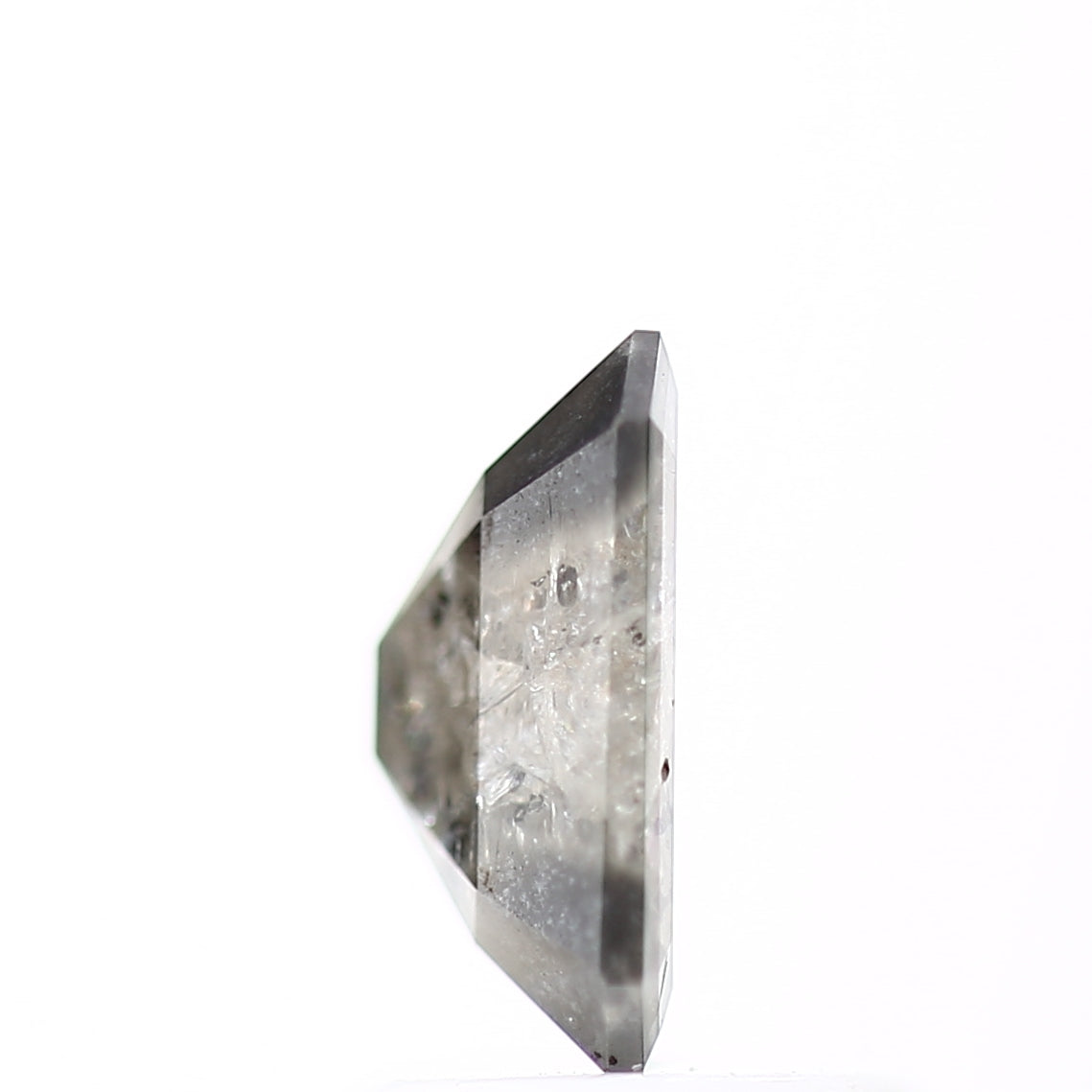 1.26 Carat 7.38 MM Emerald Cut Gray Natural Loose Rustic Diamond - Blackdiamond