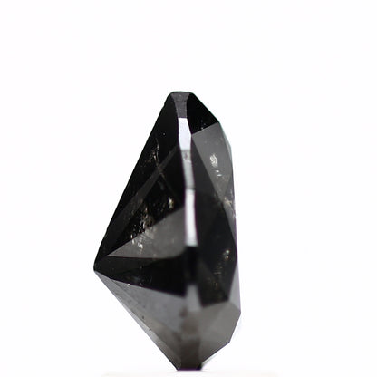 1.72 Carat Natural Fancy Black Pear Shape Salt and Pepper Diamond