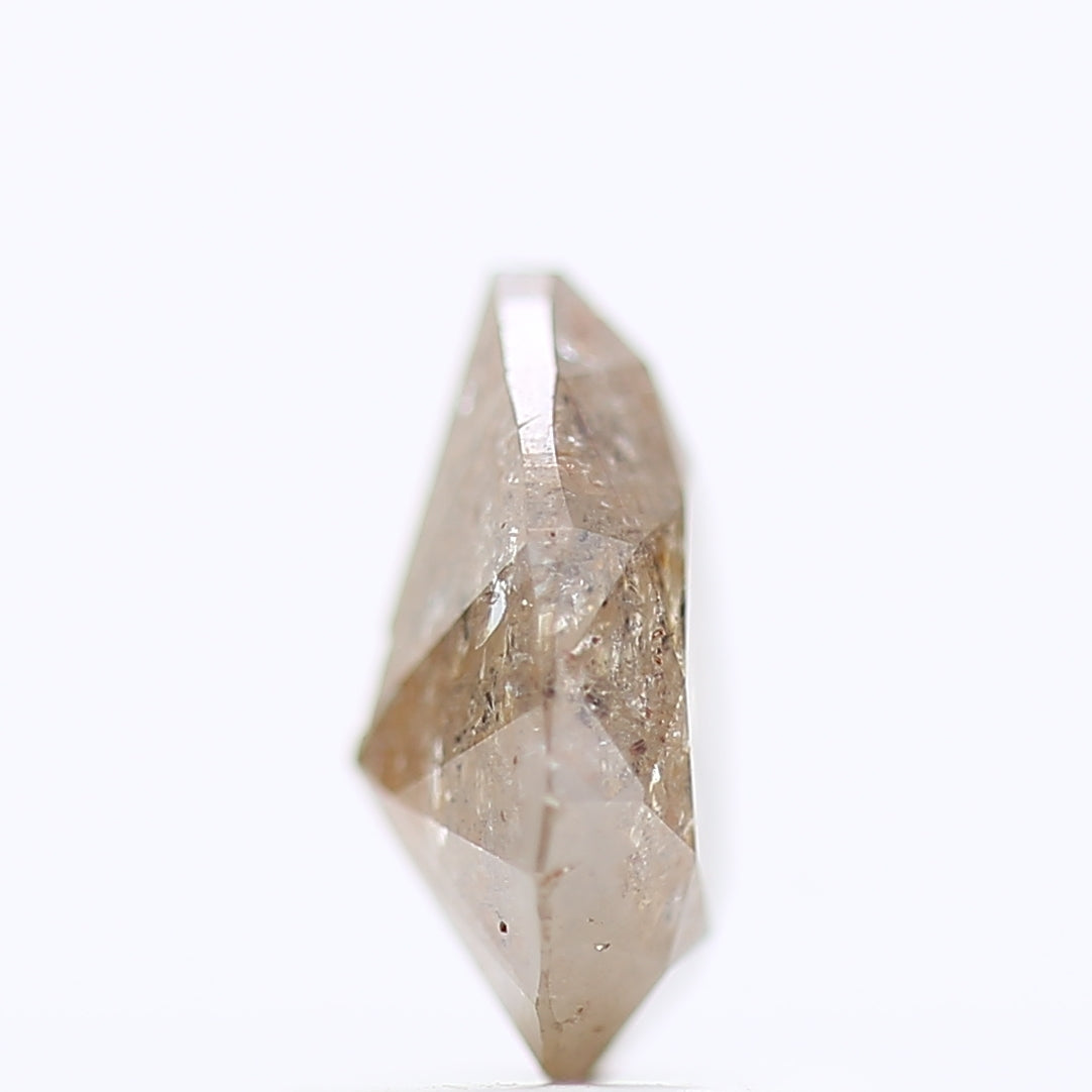 1 Carat Pear Cut Salt And Pepper Diamond Orange Brown 7.77 MM