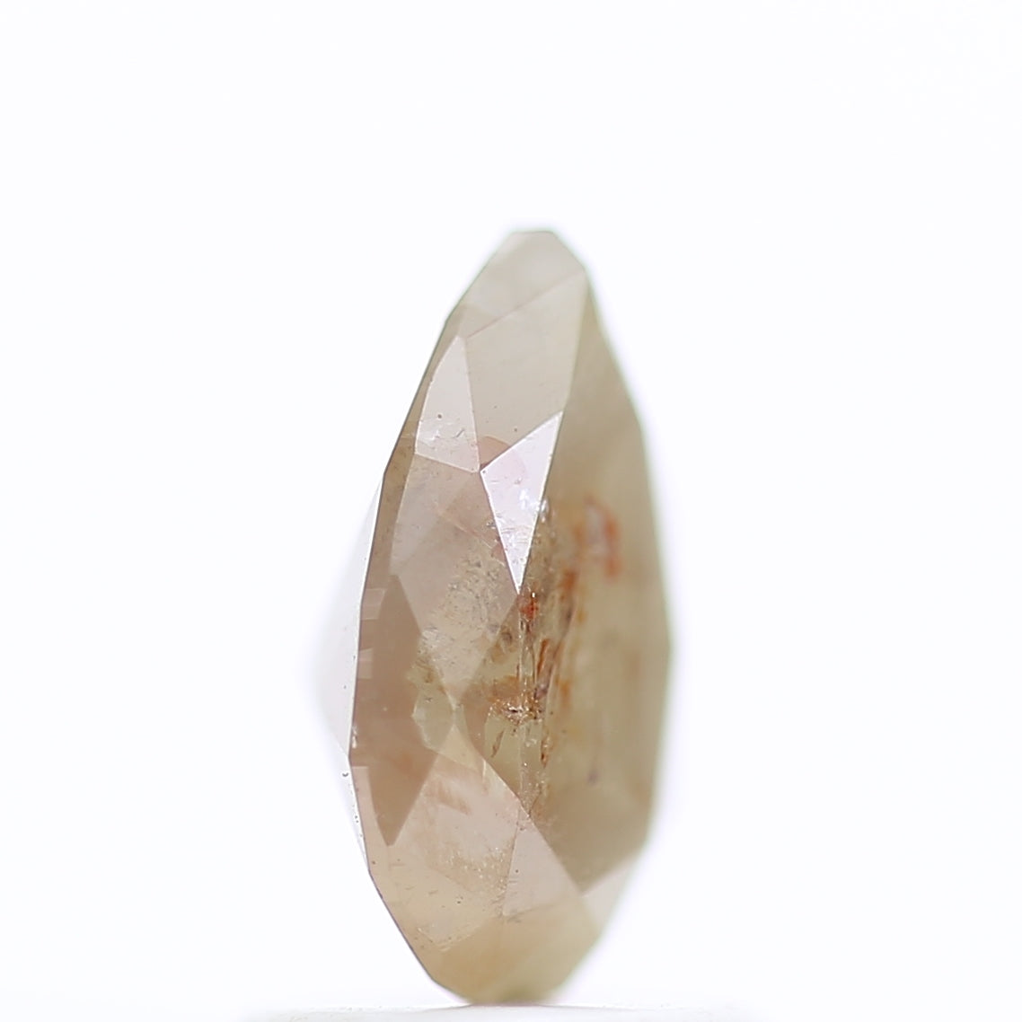 1.15 Carat Rustic Orange Gray Pear Cut Salt And Pepper Diamond 8.30 MM