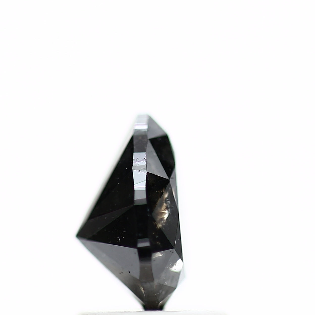 1.10 Carat Fancy Black Brilliant Cut Pear Salt and Pepper Diamond