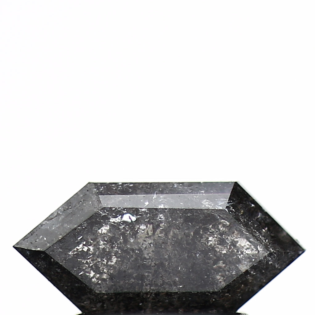 0.74 Carat Gray Black Hexagon Salt & Pepper Diamond 9.25 MM
