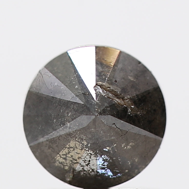 1.07 carat, Fancy Gray Diamond, Round Shape, Salt Pepper Diamond 6 MM - Blackdiamond