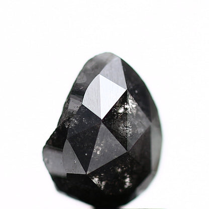 1.14 Carat Natural Pear Rose Cut Black Salt and Pepper Diamond SDM190