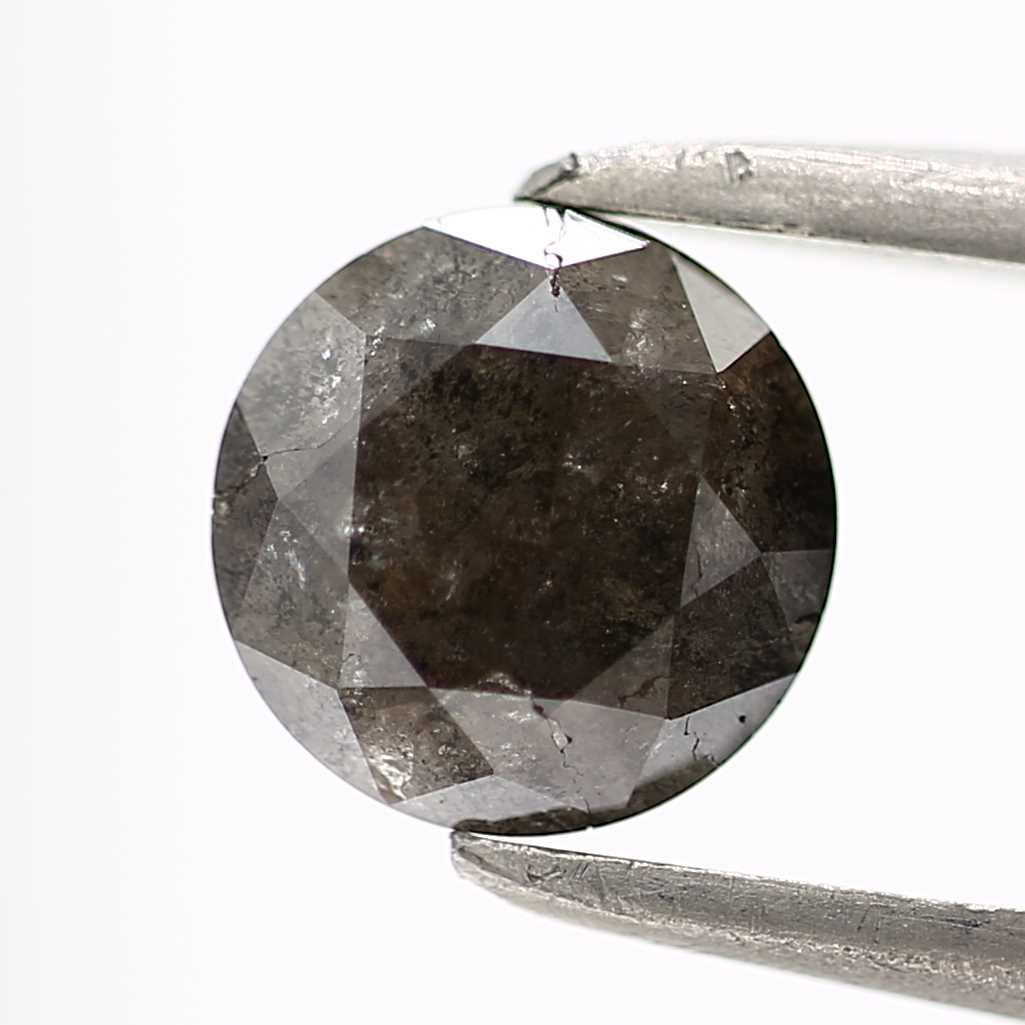 0.72 Carat Fancy Dark Gray Diamond Round Shape Natural Diamond 5.70 MM - Blackdiamond