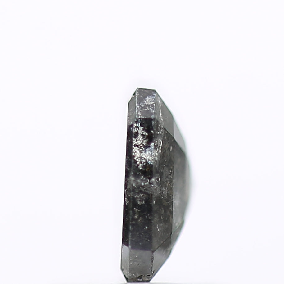 0.93 Carat 6.58 MM Natural Gray Emerald Salt and Pepper Loose Diamond - Blackdiamond