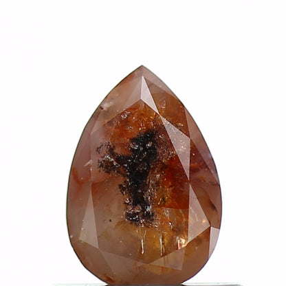 0.58 Carat Natural Orange Rustic Pear Diamond 6.25 MM