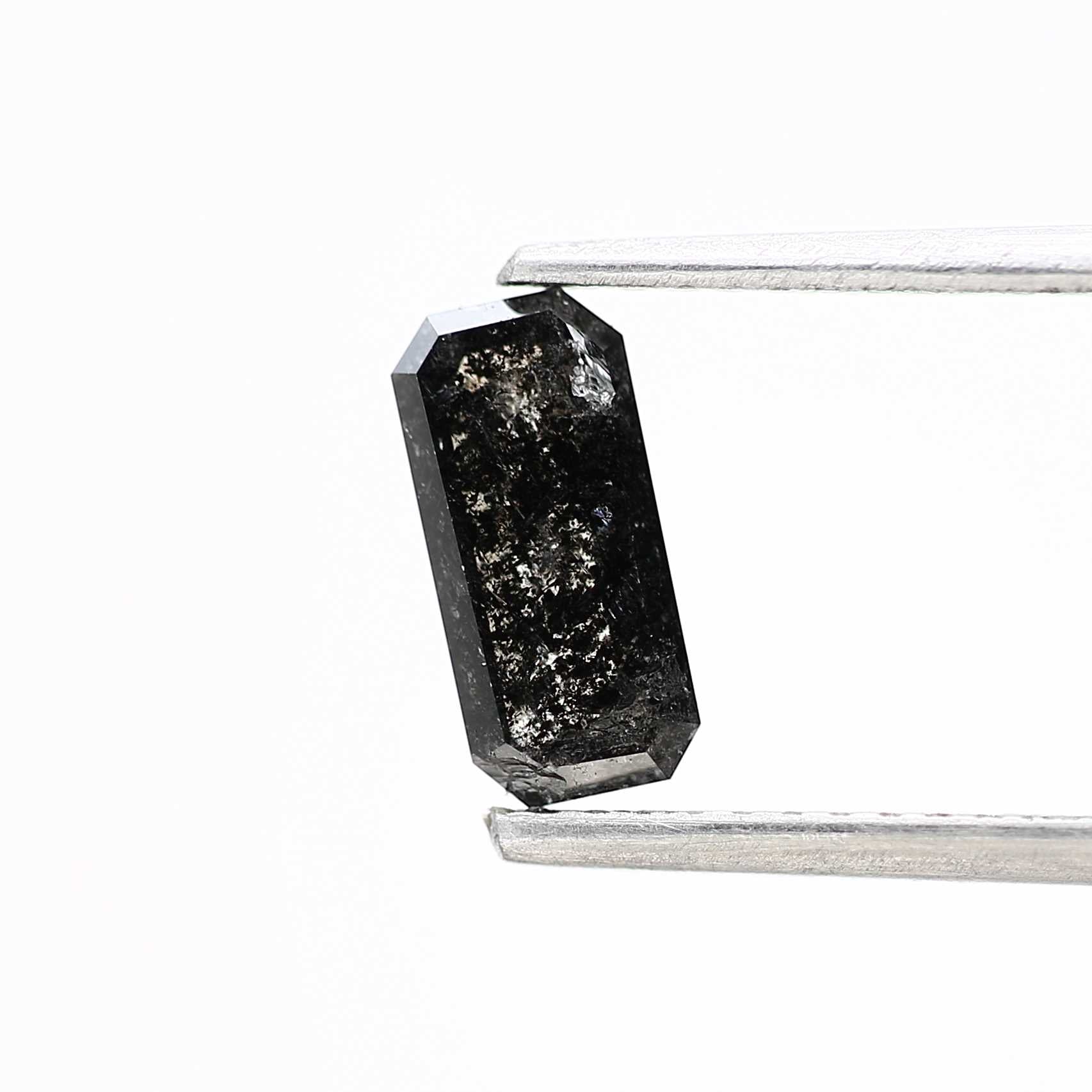 0.75 Carat 8.26 MM Natural Emerald Cut Black Salt and Pepper Diamond - Blackdiamond