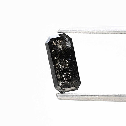 0.75 Carat 8.26 MM Natural Emerald Cut Black Salt and Pepper Diamond - Blackdiamond