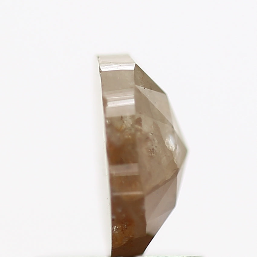 0.83 Carat Brown Oval Rose Cut Rustic Natural Diamond 6.5 MM