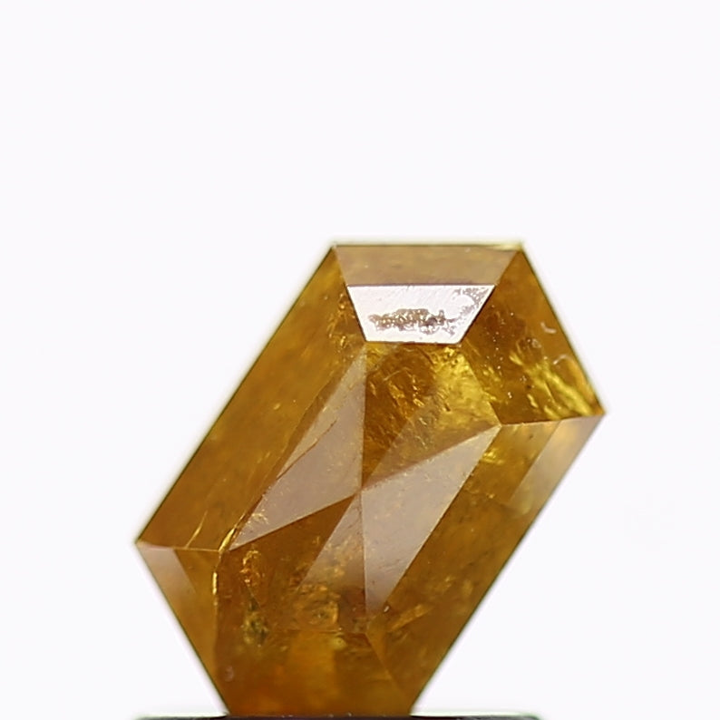 1 Carat Elongated Hexagon Salt and Pepper Diamond Yellow 7.5 MM