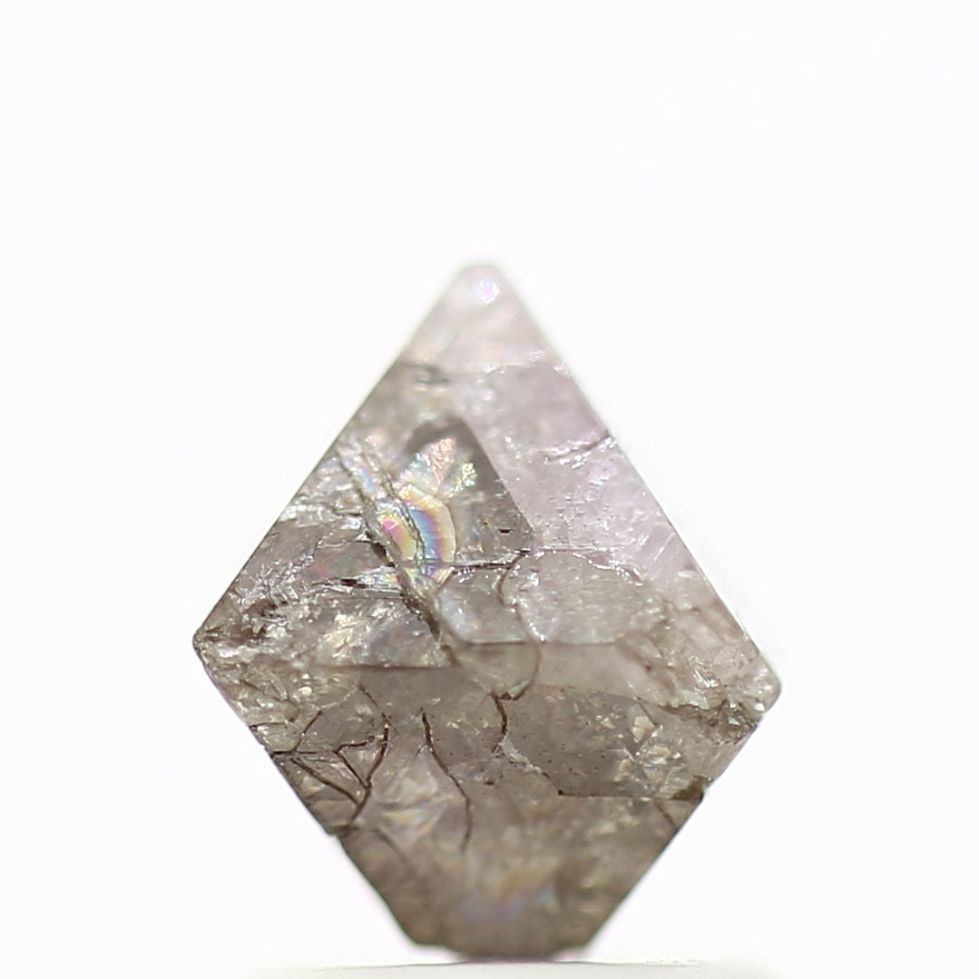 1.86 Carat Uncut Raw Diamond Octahedron Fancy Pink Purple Diamond - Blackdiamond