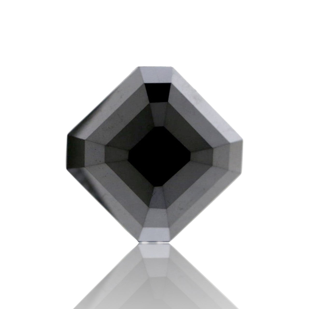 3 Carat Asscher Cut Black Diamond In AAA Quality For 14k Rose Gold Engagement Ring