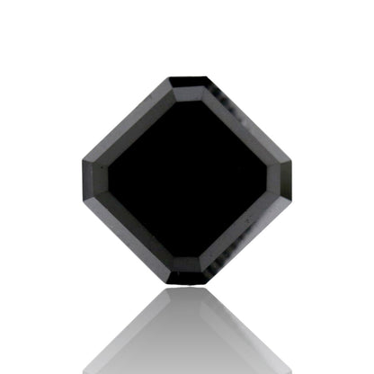 3 Carat Asscher Cut Black Diamond In AAA Quality For 14k Rose Gold Engagement Ring