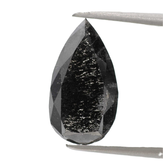 2.95 Carat Natural Black Pear Cut Diamond 14.50 MM