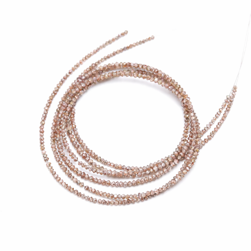 AAA Grade Faceted Brown Diamond Rondelle Beads 1.8-2.5 mm