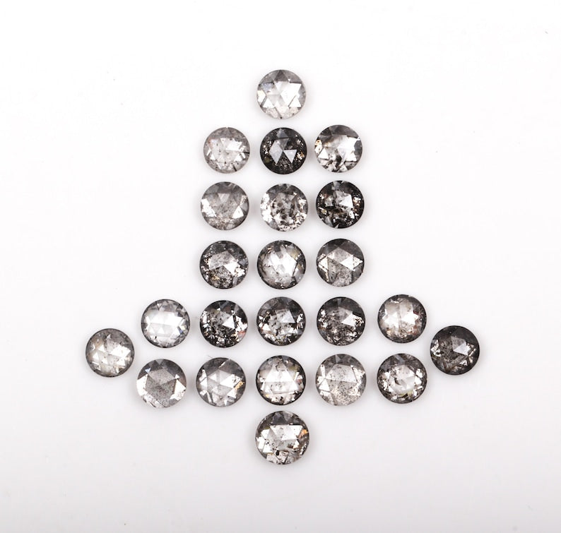 3 MM Salt and Pepper Rose Cut Natural Loose Earth Mined Diamond