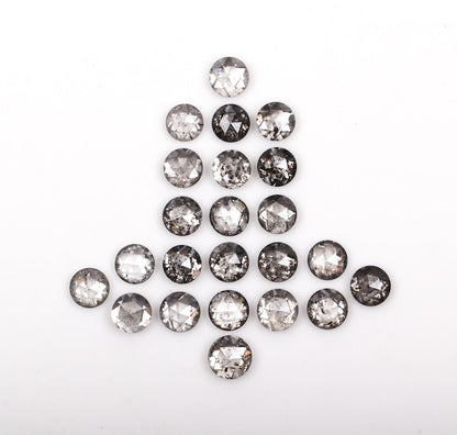 3 MM Salt and Pepper Rose Cut Natural Loose Earth Mined Diamond