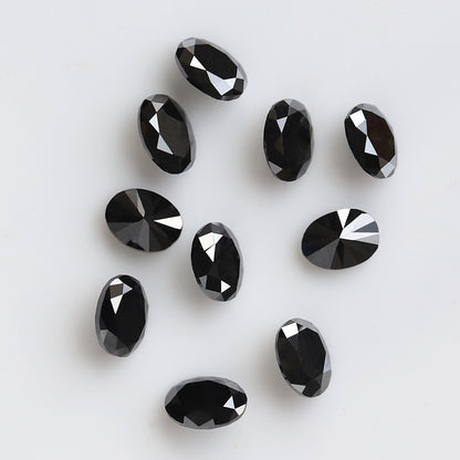 1.84 Carat 4 MM Brilliant Cut Black Diamond Natural Loose Oval Shape Diamond Lot For Jewelry Design - Blackdiamond