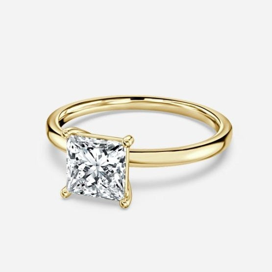Deltic Princess Solitaire Engagement Ring 14K / 18K Solid Gold