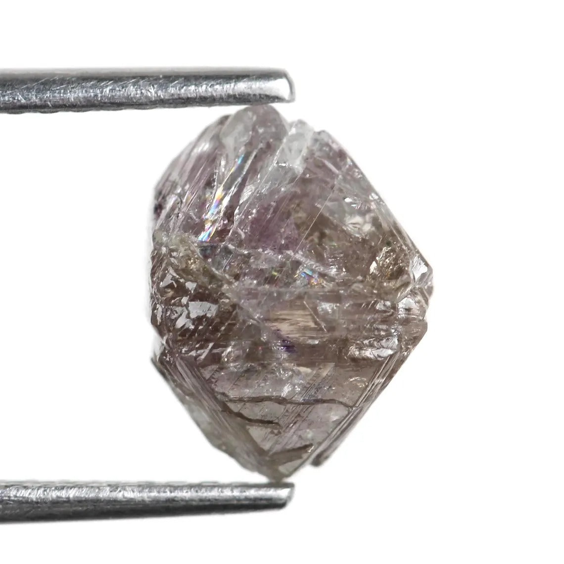 4.14 Carat Natural Purple Rough Octahedron Raw Diamond 7.9 MM